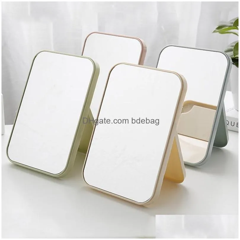 folding portable square cosmetic princess mirror hd make up mirror desktop colorful single sided large makeup mirror women travel