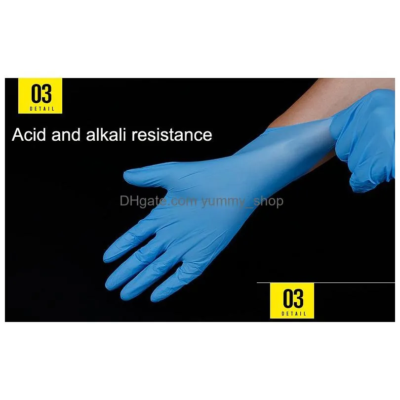 rubber cleaning gloves powder nitrile latex gloves disposable antiskid exam convenient dispenser nitrile glove 1lot100piece