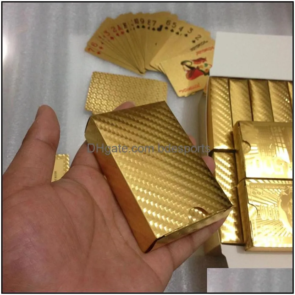 poker card gold foil dollar playing cards waterproof gold plated euro poker table games for gift collection