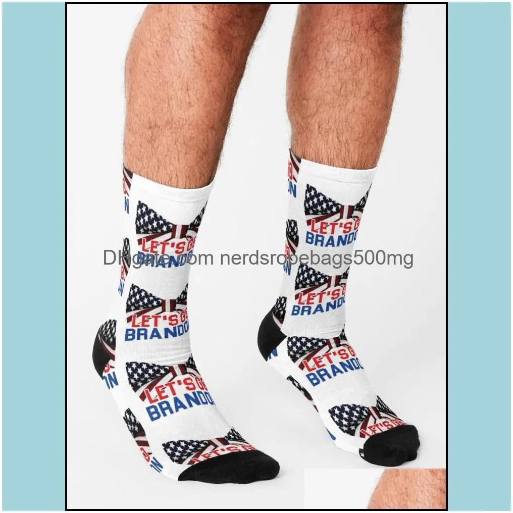 lets go brandon trump socks 2024 american election party supplies funny sock men and women cotton stockings 30cm