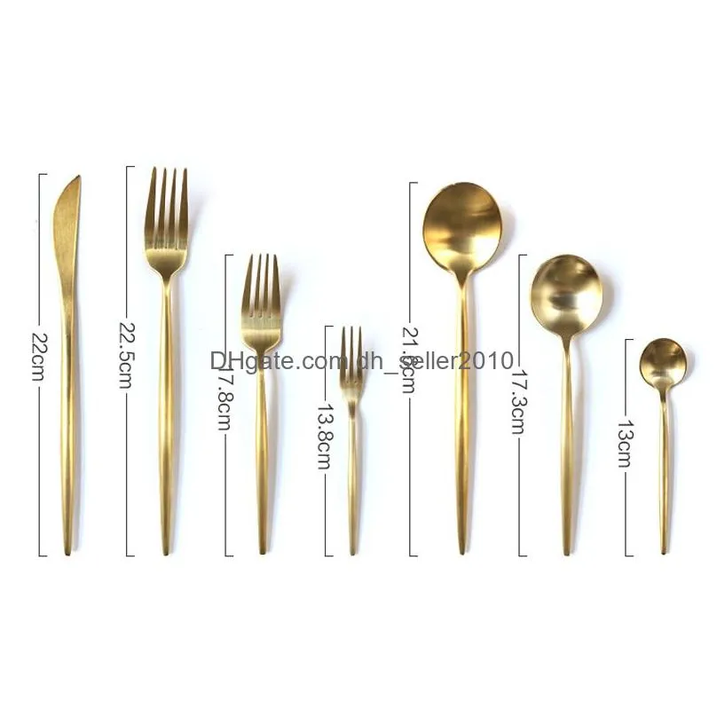 stainless steel tableware gold knife meal spoon fork chopsticks coffee spoon flatware exquisite western dinner dessert cutleries dbc