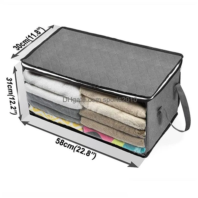 large foldable storage box non woven fabric clothes collecting case zipper moistureproof dustproof quilt storage box vt1782