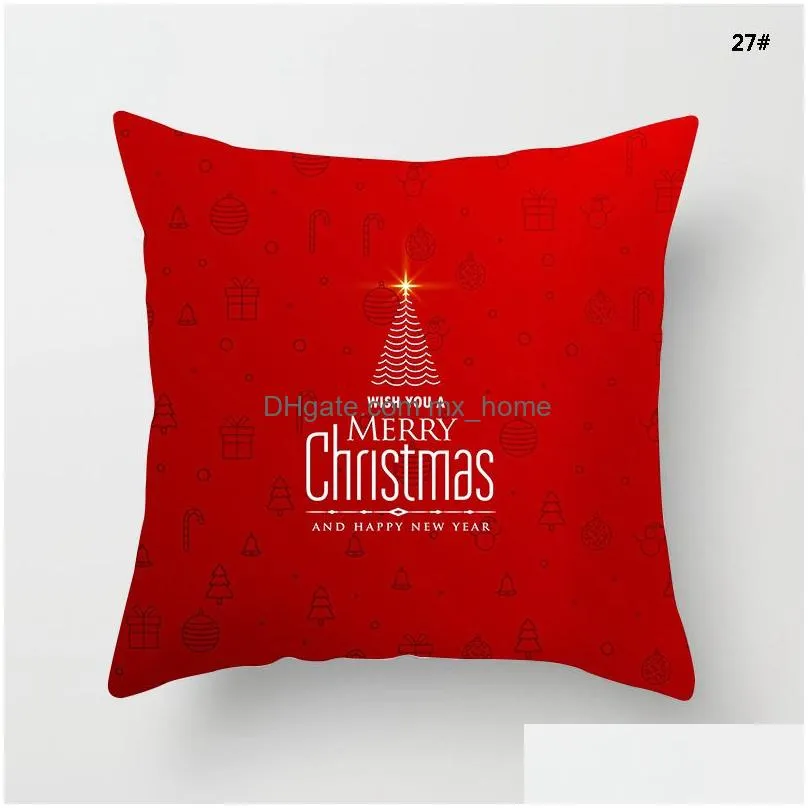 merry christmas decoration cushion cover red santa soft pillow cover christmas cushion cover xmas pillow case home decoration dbc