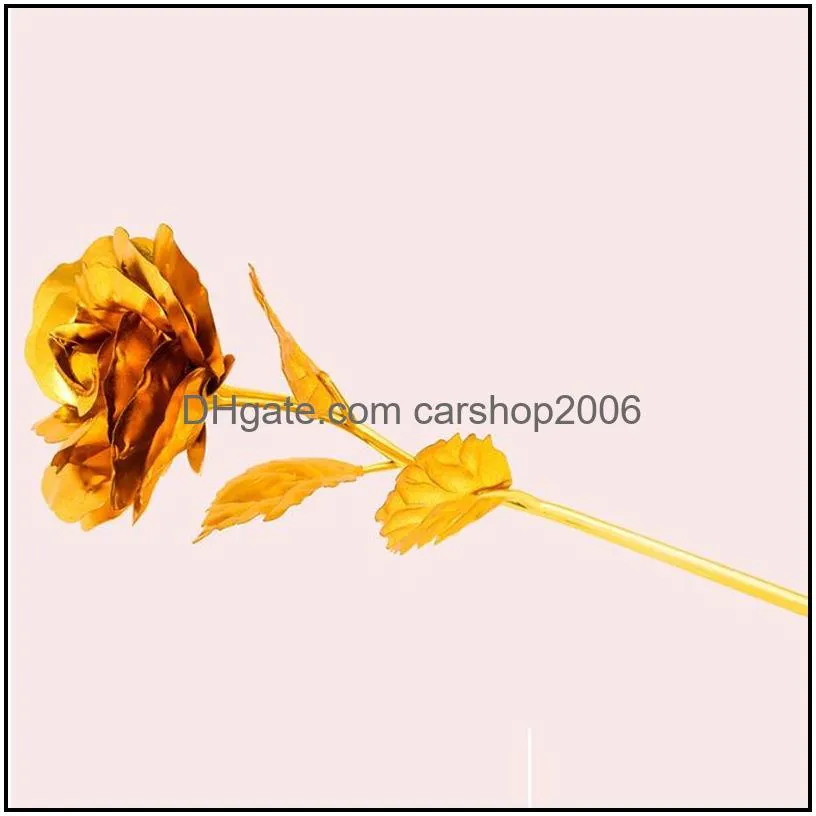 24k foil plated gold rose flower room decor lasts forever love wedding decorations lover creative mothers/valentines day gift