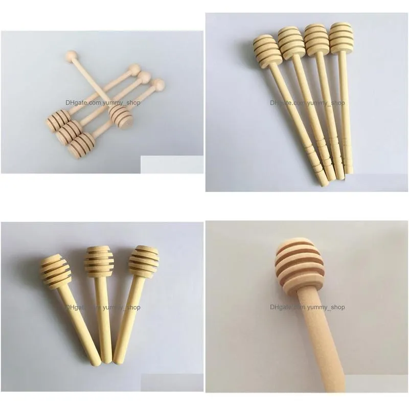 honey stick honey dippers kitchen accessories 8cm mini wooden party supply spoon stick honey jar stick dh0172