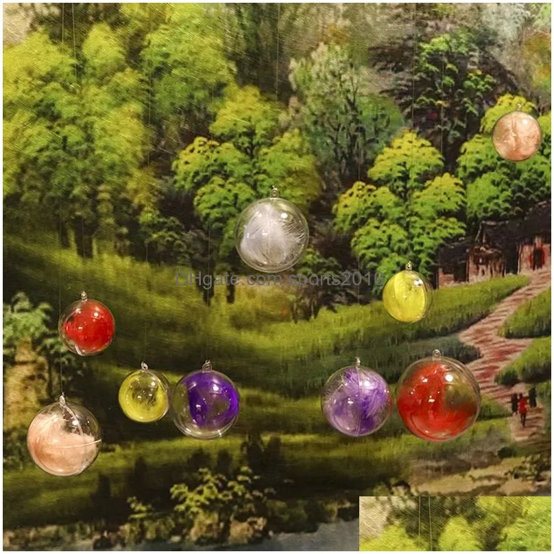 christmas ornaments high transparent balls sphere round plastic hanging hollow ball wedding party candy packaging flower gift box
