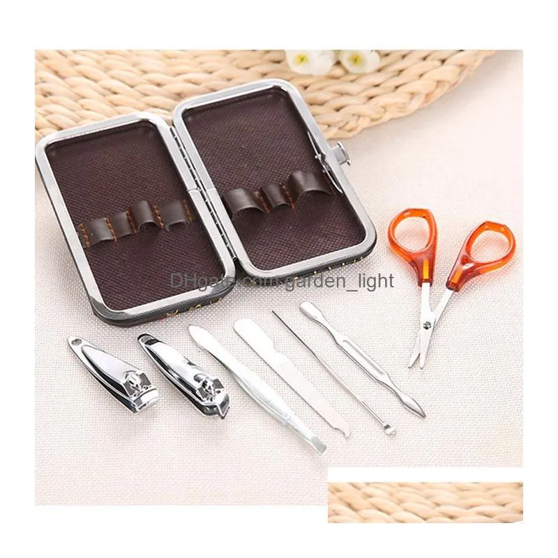 7pcs nails clipper kit manicure set stainless steel clippers trimmers pedicure scissor nail clipper sets manicure set beauty tool dbc