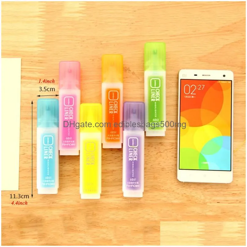 colorful fluorescent pen oblique highlighters fashion watercolor pens kawaii marker pen painting pens stationery writing supplies