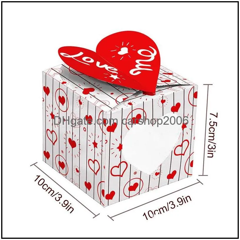 12pcs /set party supplies valentines day hug kiss me pink cookie gift box threedimensional cartoon couple gifts