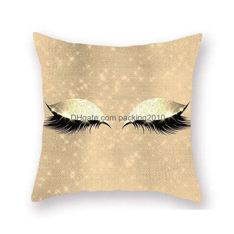 40styles eyelash pillowcase fashion eyes car pillow cover 18x18 pillow case hotel peach skin sofa cushion cover home decoration dbc