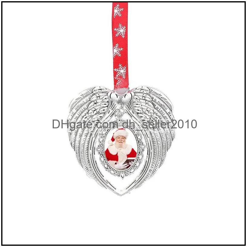 sublimation blanks angel wing christmas decorations diy your own image and background ornament