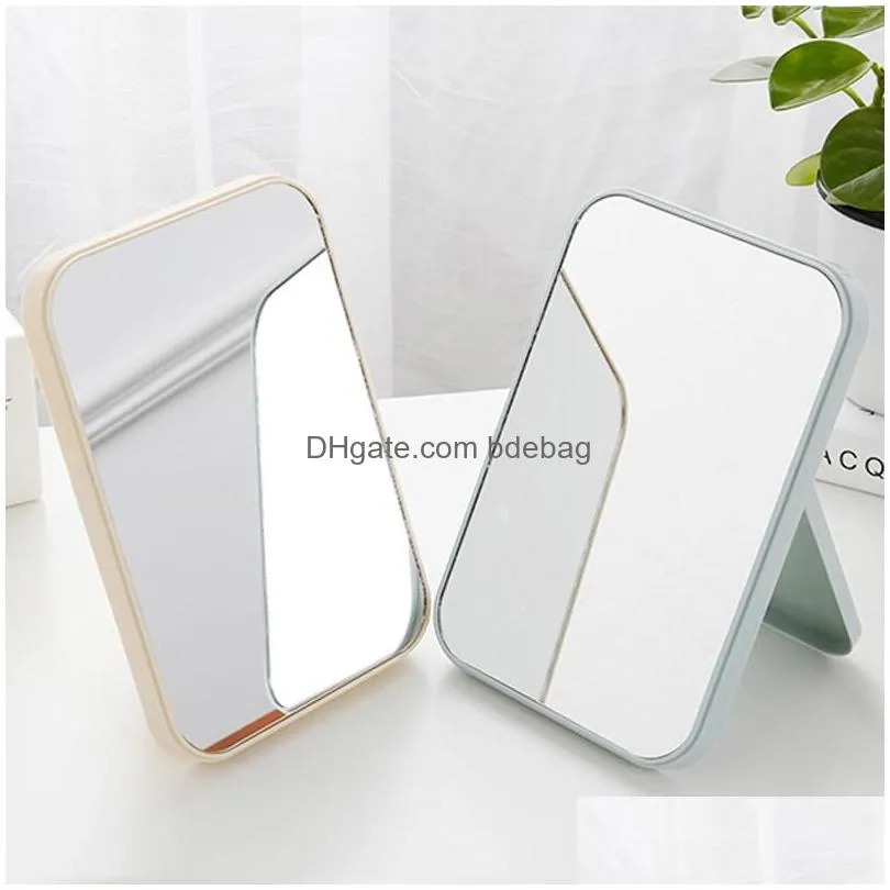 folding portable square cosmetic princess mirror hd make up mirror desktop colorful single sided large makeup mirror women travel