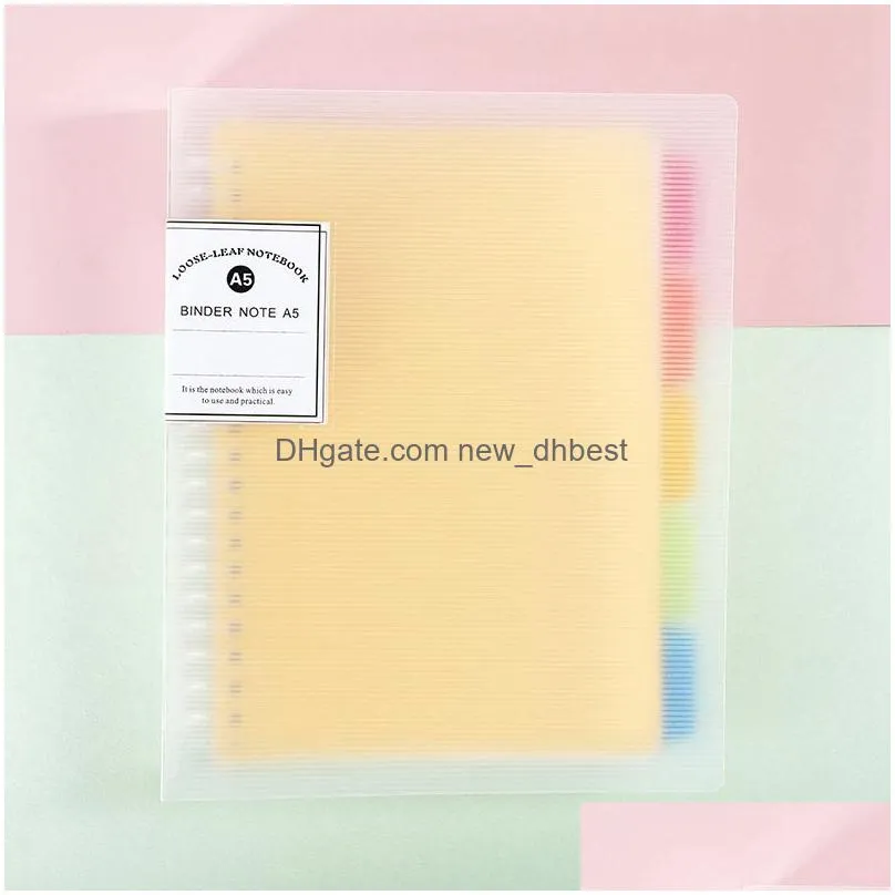 soft light color notepad a5/b5 looseleaf notebook waterproof cover removable replaceable notebook school office supplices vt1470