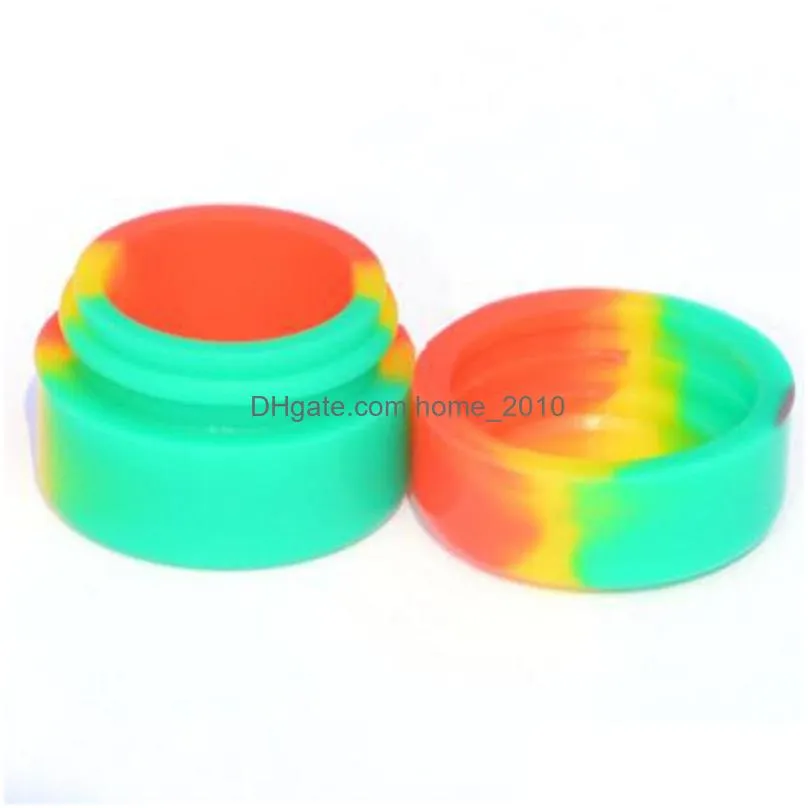 round silicone boxes jars 2ml mini smoke oil smoke cream display boxes container silicone jars dab wax container vt1972