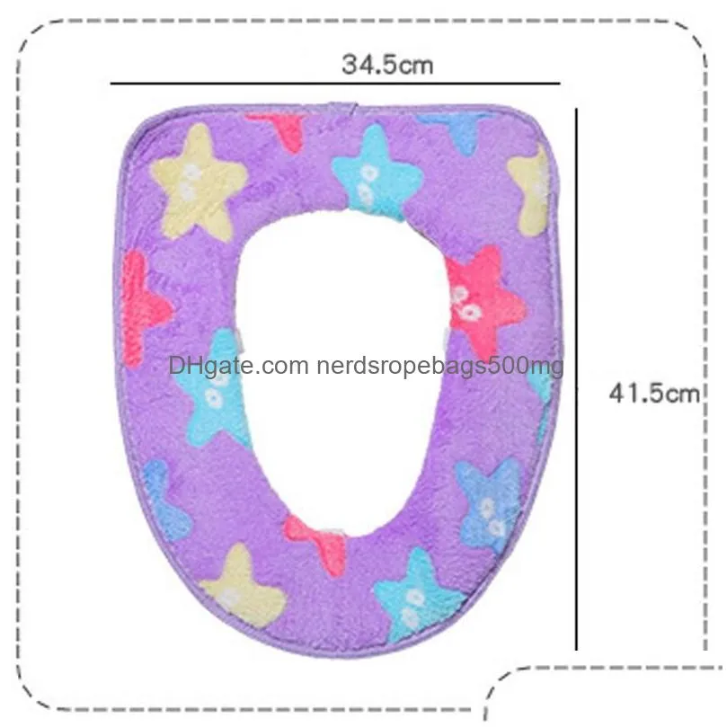 pedestal pan flannel cushion pads winter warmer soft toilet seat cover use in oshaped flush comfortable toilet bathroom products