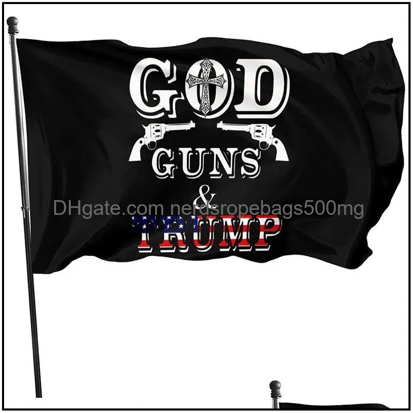 3x5ft trump flags 2024 campaign banner trump god guns flag