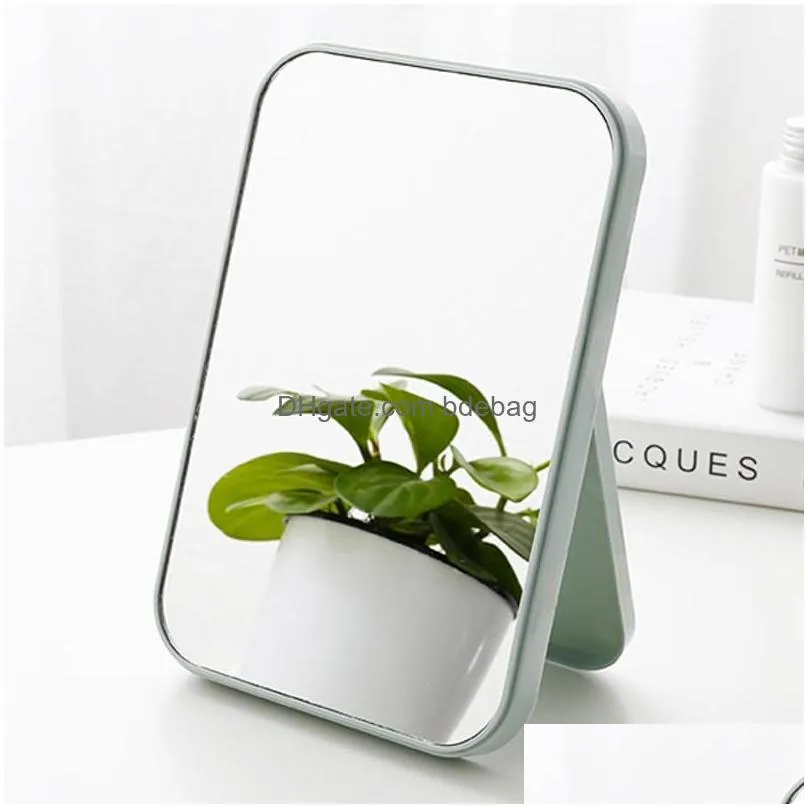 folding portable square cosmetic princess mirror hd make up mirror desktop colorful single sided large makeup mirror women travel