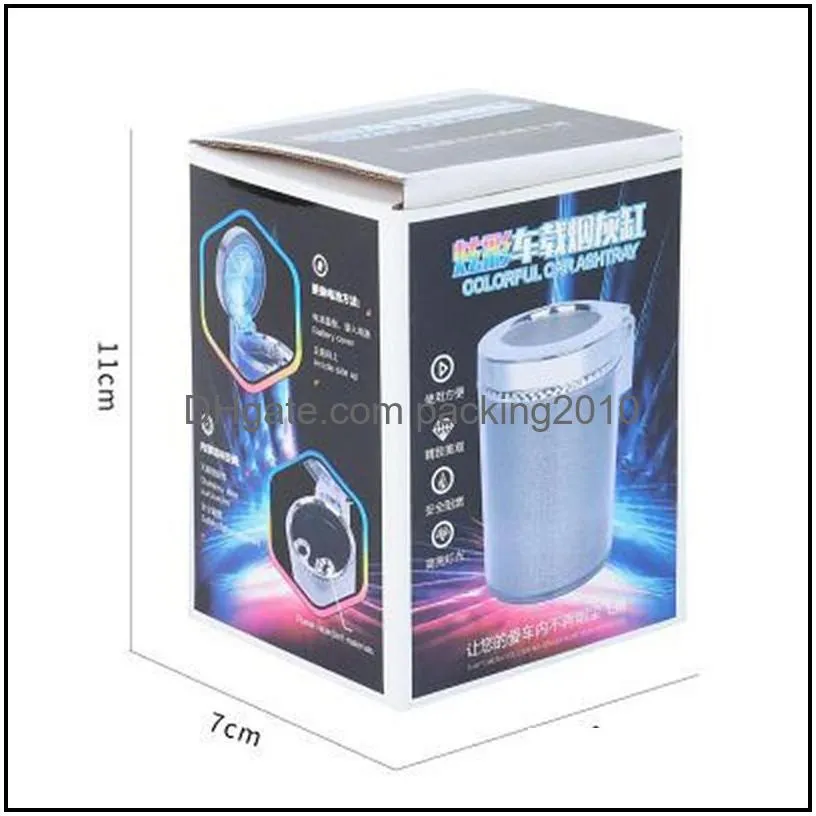 universal car ashtray with led lights creative personality covered inside multifunction car supplies