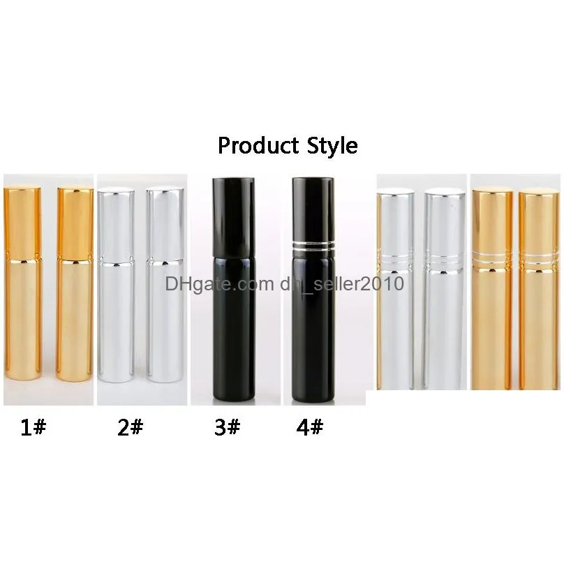 10ml perfume bottles anodized uv glass tube atomizer spray bottle mini refillable empty case cosmetic container packing bottles dbc