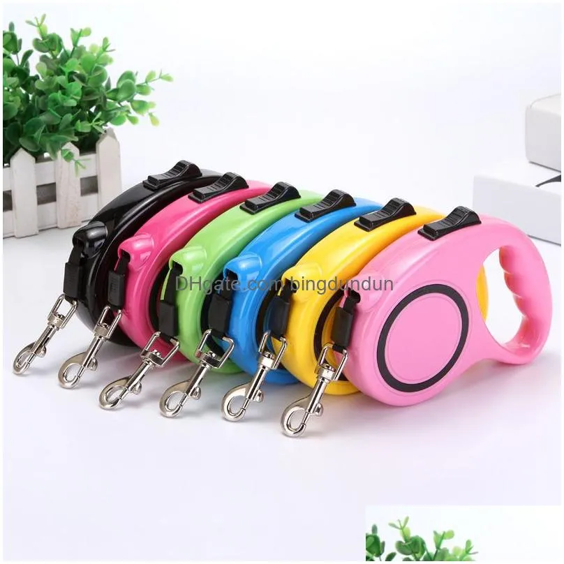 pet automatic retractable traction rope magic pet dog/cat puppy leash outdoor walking rope dog  5m portable leash belt dh0385