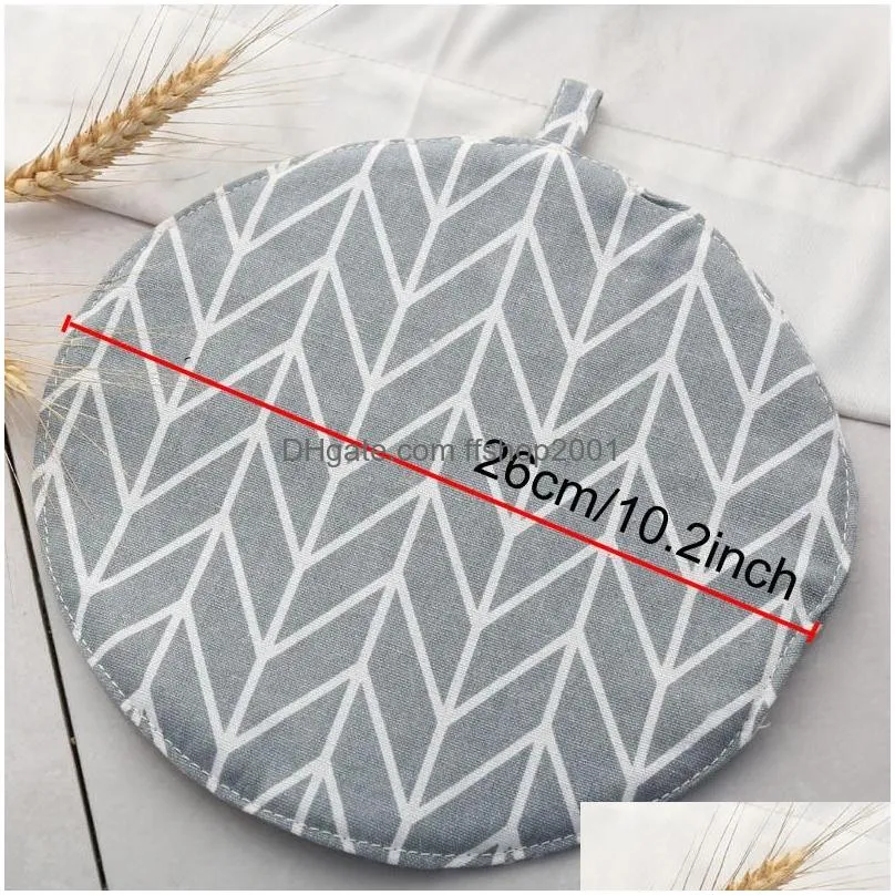 antiskid insulation cotton round table mat drink potholder coasters kitchen mat pot place mats for pot large tableware pad dh1222