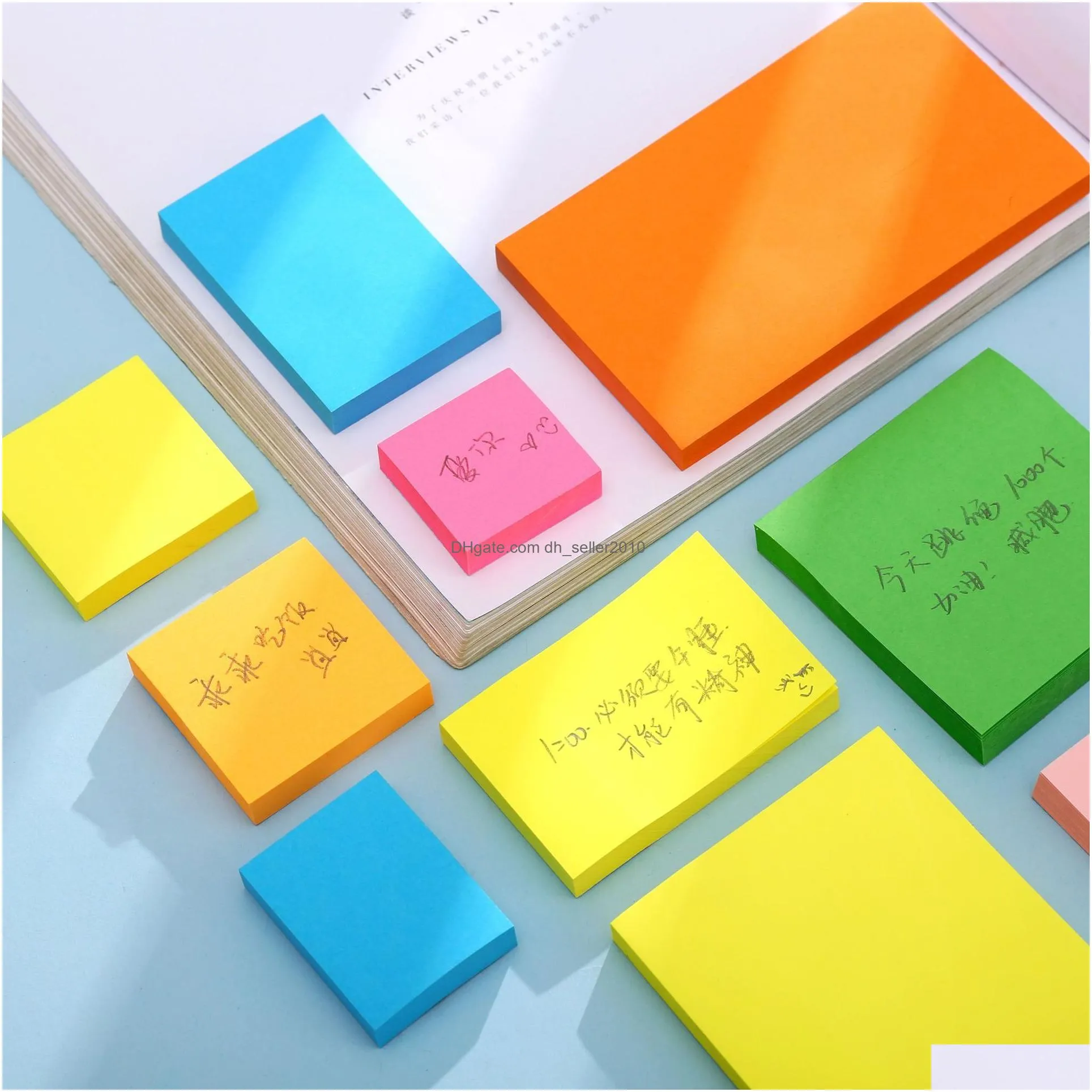 100 sheets note paper series simple solid color kawaii journal paper memo pad selfadhesive school office stationery memo vt2001