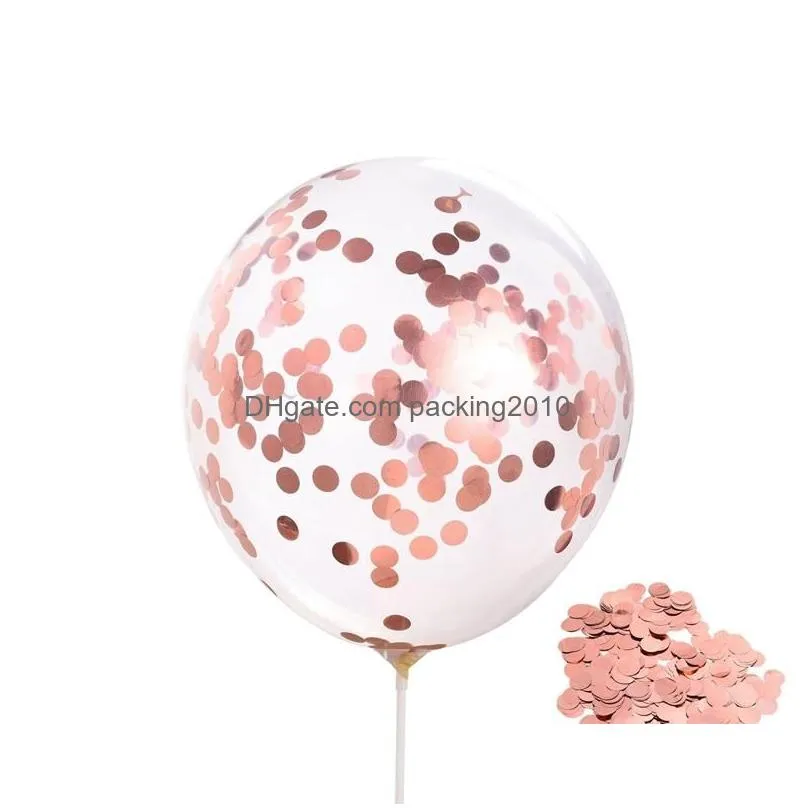 12inch sequins filled latex balloon fashion multicolor balloon clear balloons novelty kid toy birthday party wedding decoration vt1706