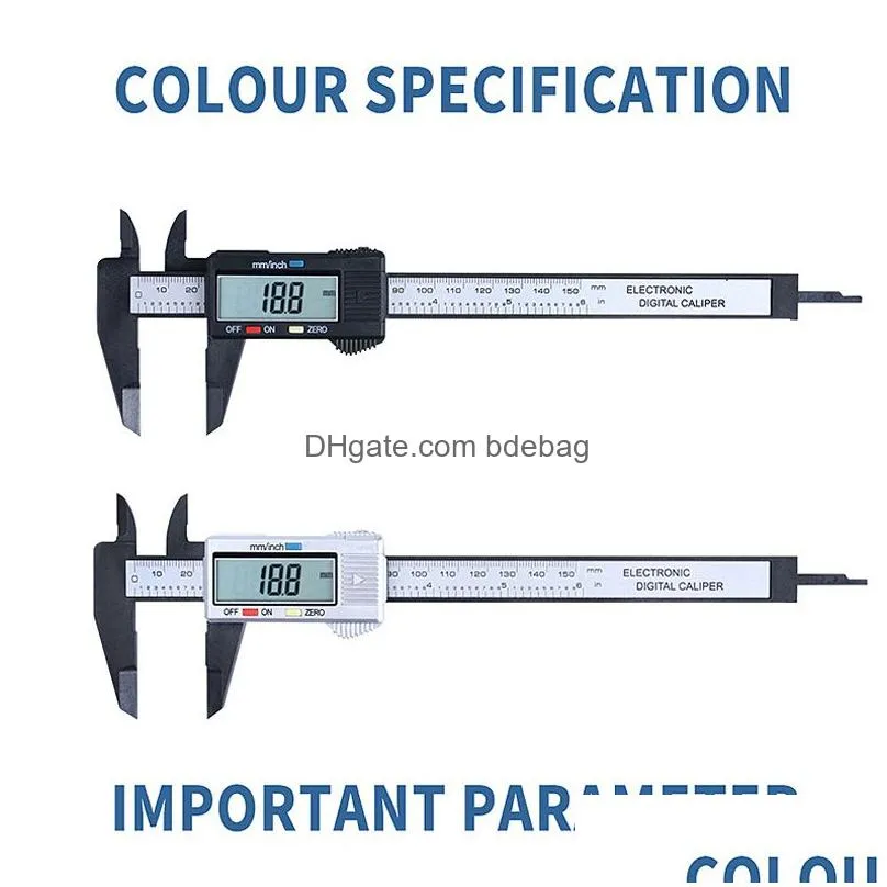 150mm lcd digital caliper electronic digital vernier caliper plastic vernier caliper with battery gauge micrometer measuring tool