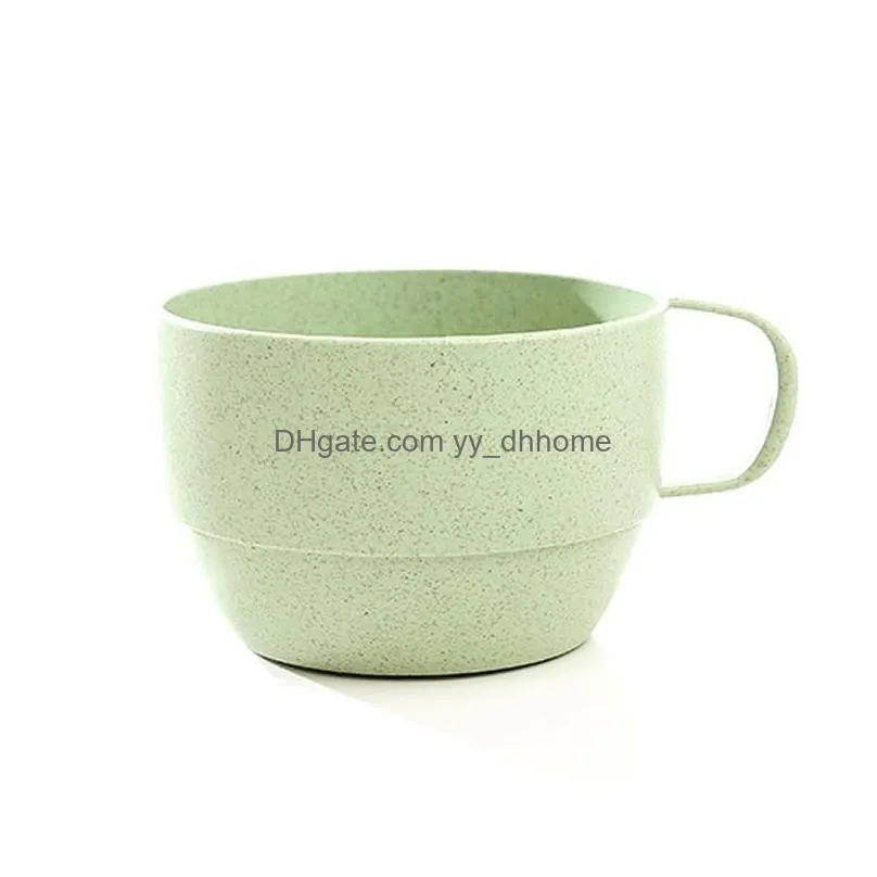 wheat straw milk cup european style breakfast coffee tea cup couple simple drinking round smooth rim mug dh0069