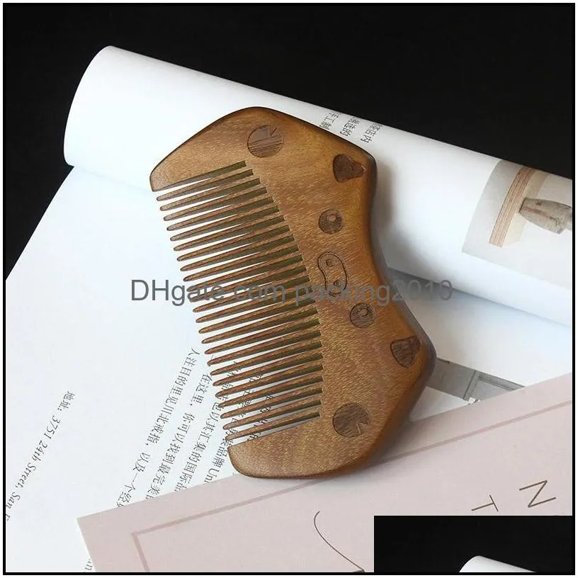 sandalwood comb custom your logo beard comb customized combs laser engraved wooden hair comb