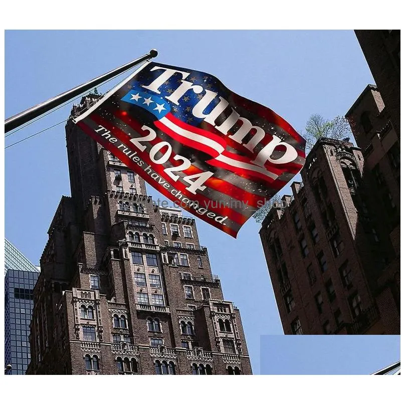 trump 2024 flag election banner 3x5 ft donald flags decor the rules have changed biden banners vt0490