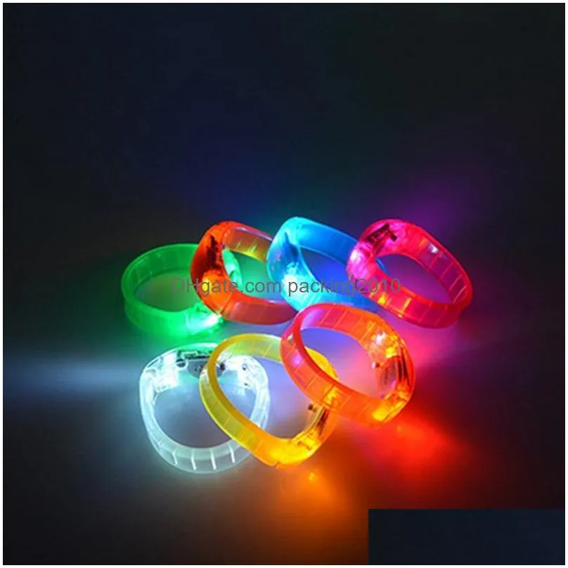 luminous led bracelet sound controlled light up bracelet activated glow flash bangle for festival party concert bar vt0108