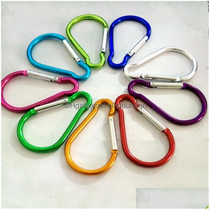 locking type d shaped load weght 20kg carabiner buckle hanging 8 color aluminum alloy perdants hook clips dh0149