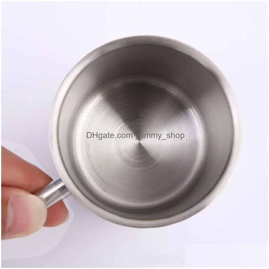 stainless steel double layer coffee mug cups portable camping cup with handgrip stainless steel mountaineering mugs 300ml 400ml