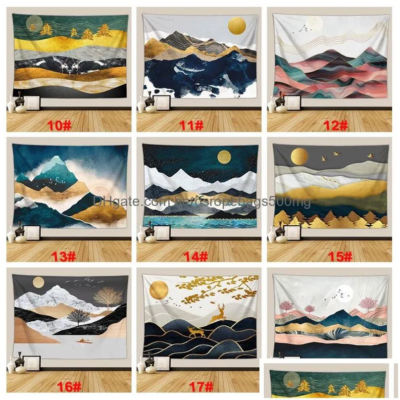 landscape painting tapestry polyester scenic background tapestry art wall hanging decor craft beach towel hanging cloth customized