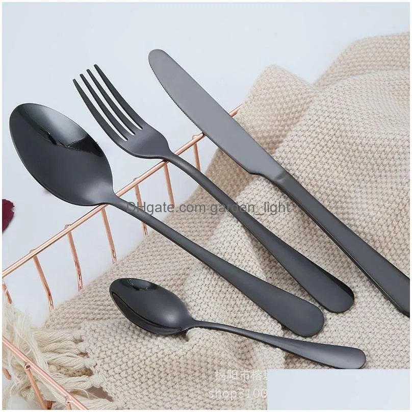 4 color luxury flatware set spoon fork knife tea spoon dinnerware kit stainless steel dinnerware set kitchen utensil dh0280