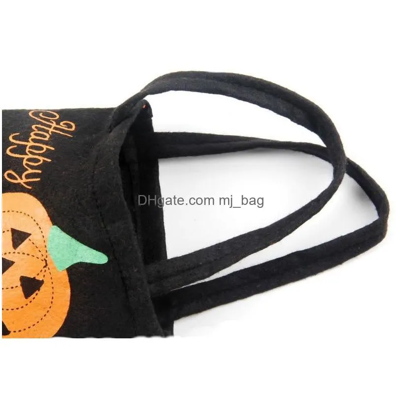 halloween nonwoven handbag halloween candy sack bags kid gift bag spider pumpkin printed organizer bag party supplies vt0563
