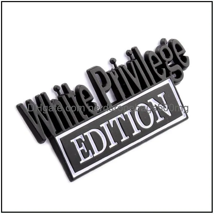 white privilege edition car plastic sticker decoration 4 styles