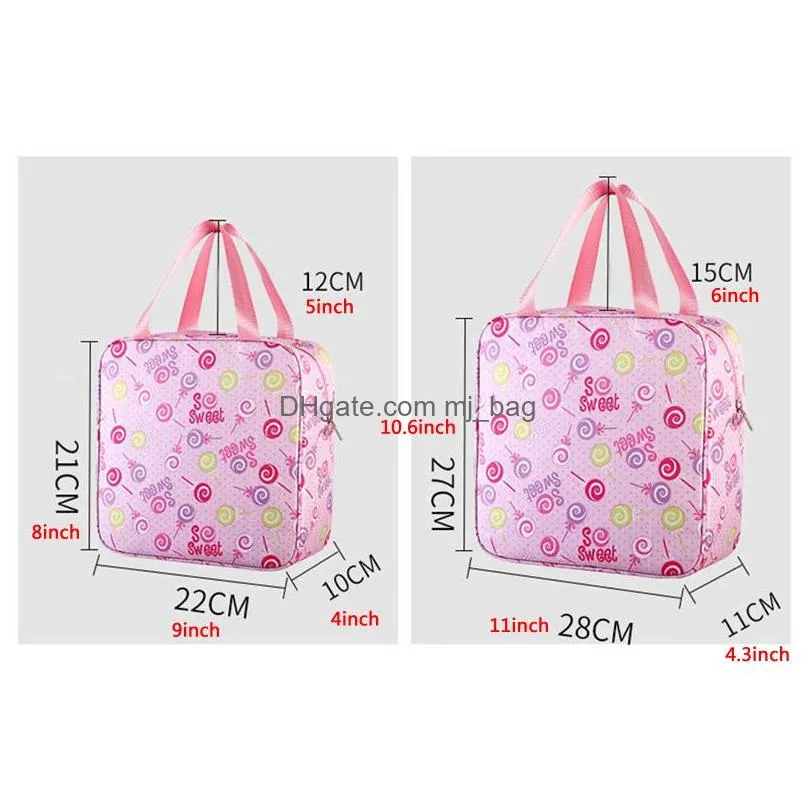 large capacity storage bag waterproof collapsible wash bag cute portable printed cosmetic bags cases handing travel square bags vt1572