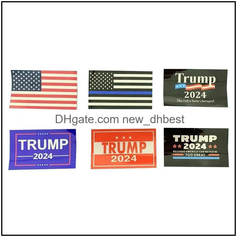 6 pcs/set trump 2024 party supplies american flag blue stripe car sticker the rules have changed stickers