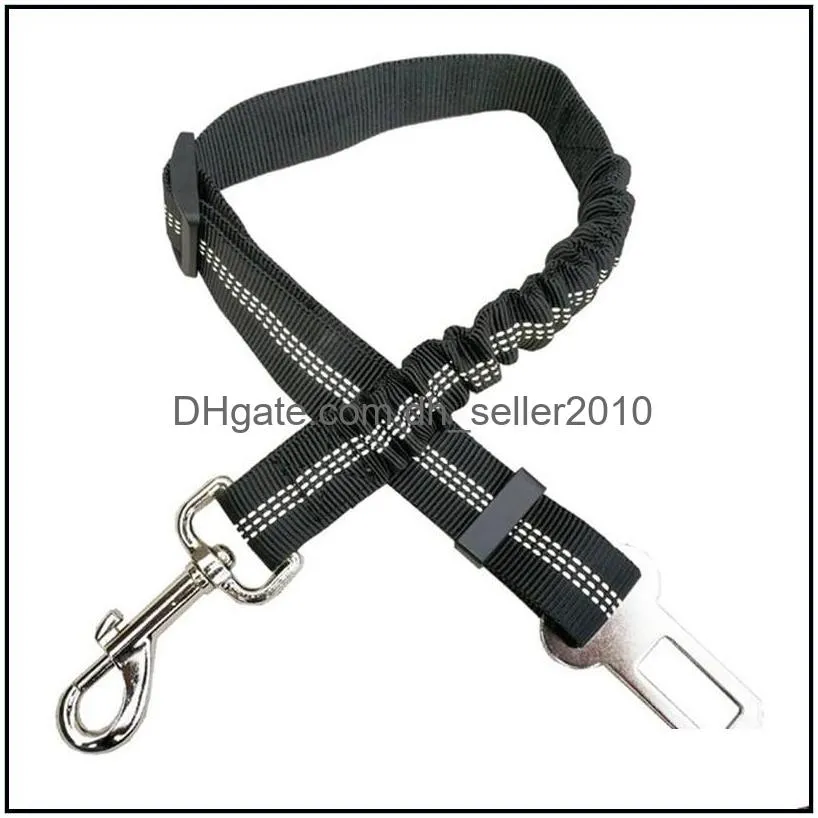 adjustable pet dog cat seat belt safety strap collars vehicle tether car harness 7 colors