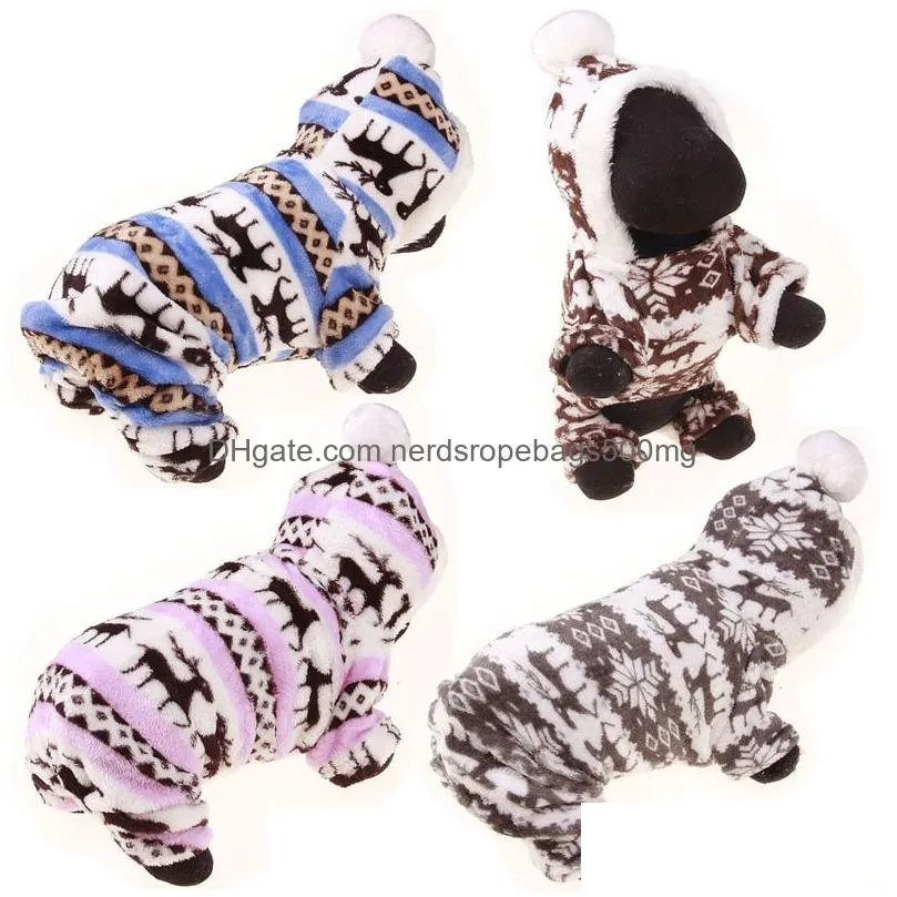 fashion pet puppy warm clothes winter pet dog coral fleece clothes dog coat hoodies reindeer snowflake jacket apparel mxl dh09841