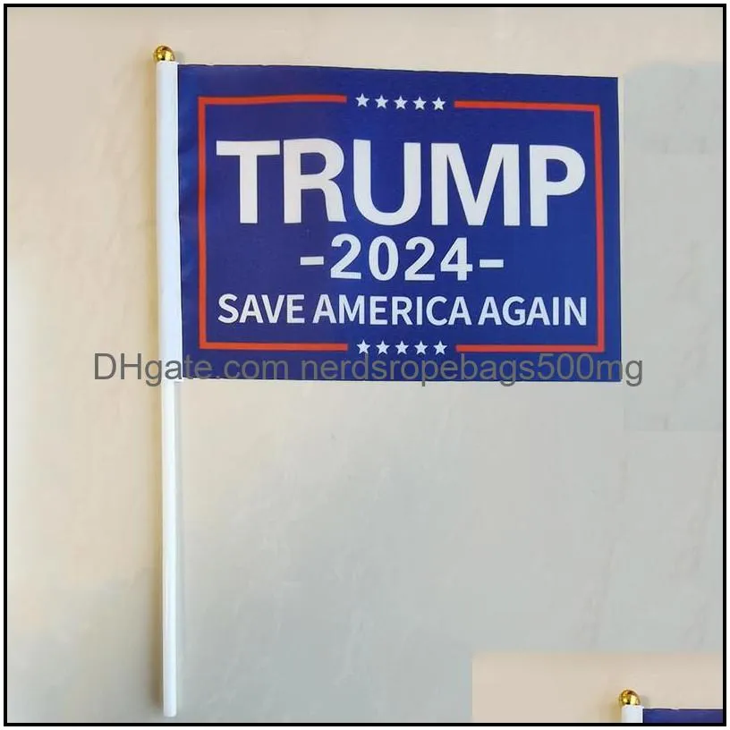 donald trump 2024 flags 14x21cm take america back flag with flagpole election decoration banner