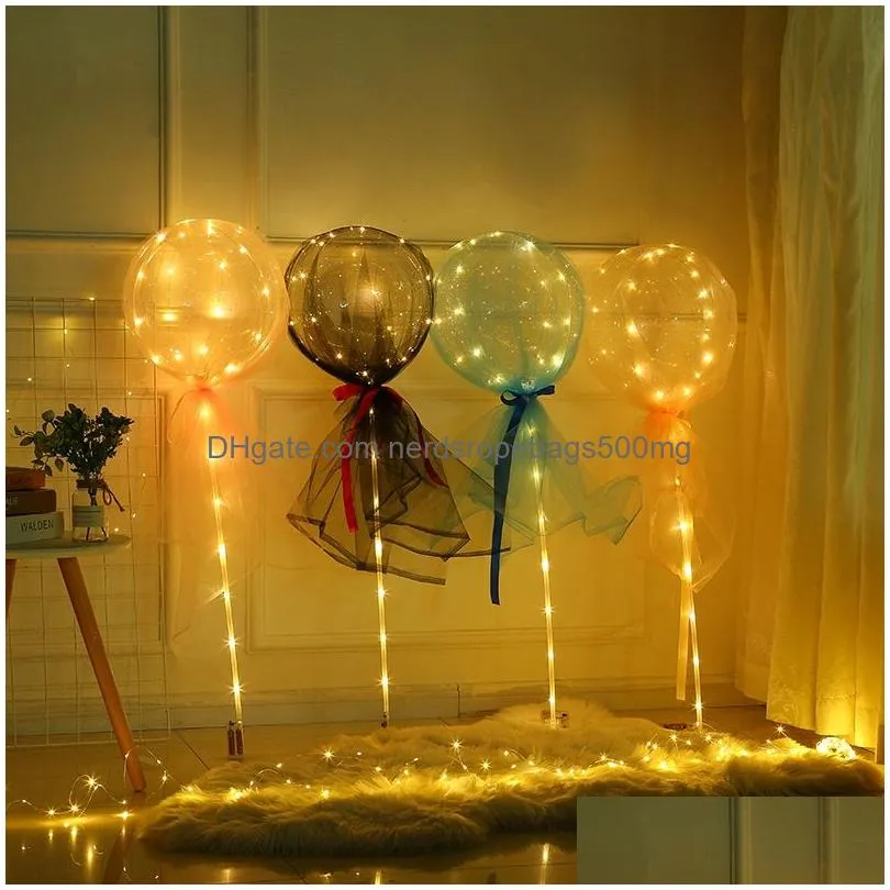 valentines day led rose ball luminous colorful bouquet balloon decorations valentines day gifts transparent ornaments vtky2257