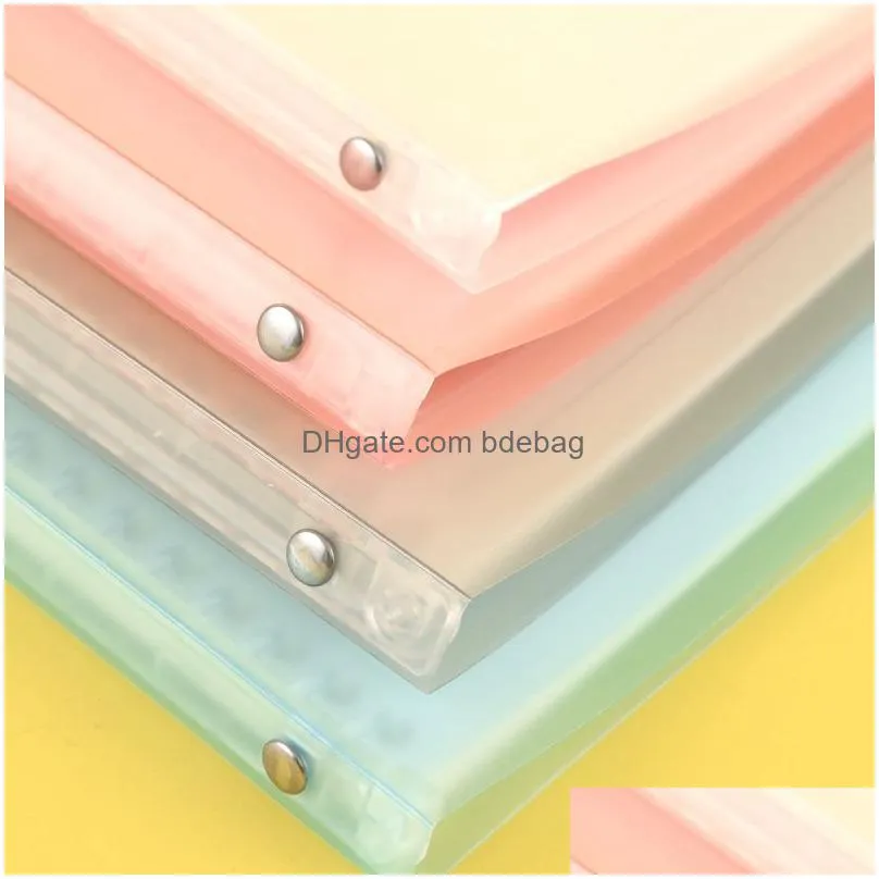 frosted transparent coil notebook office school pp a5/b5 metal colorful looseleaf notebook thin removable waterproof covernotepad