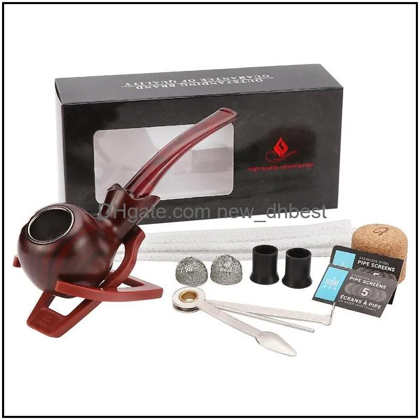 resin pipe package burnresistant bakelite pipes with a full set of smoking accessories