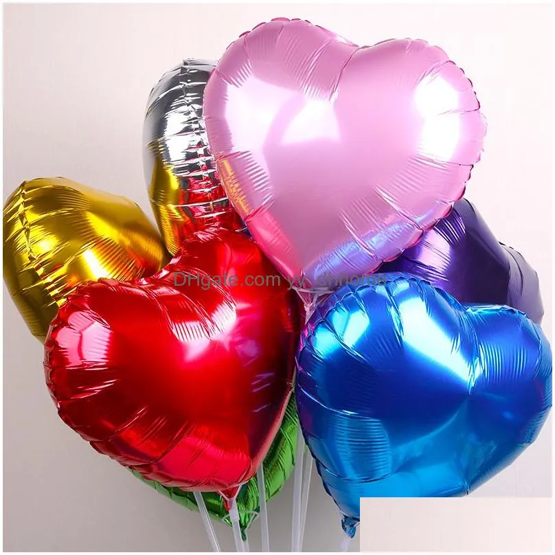 18 inch love heart foil balloon 50pcs/lot children birthday party decoration balloons wedding party decor balloons dh0931