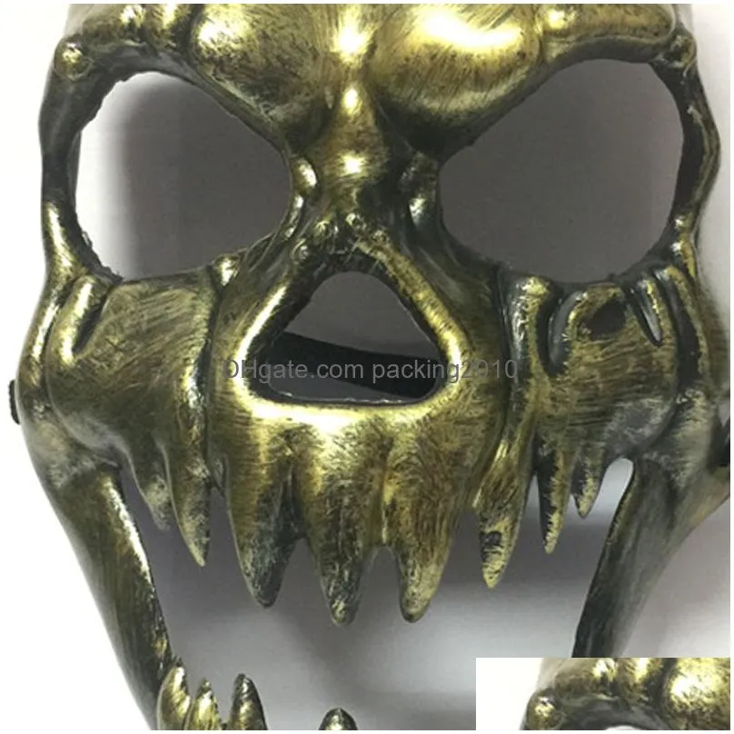 skeleton horror mask halloween skull masquerade masks adult full face mask retro plastic skull mask halloween prop party supplies dbc