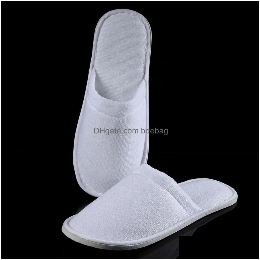 soft disposable slippers home guest open toe shoes terry cloth breathable el comfortable antislip disposable slippers dh0609