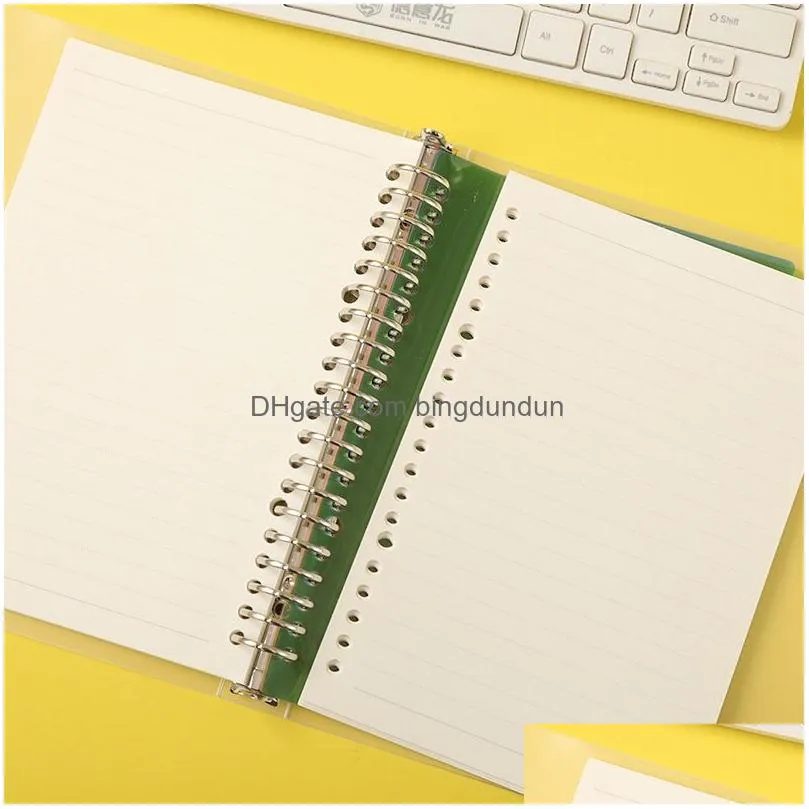 frosted transparent coil notebook metal colorful looseleaf notebook pp a5/b5 removable notepad waterproof cover school supplies